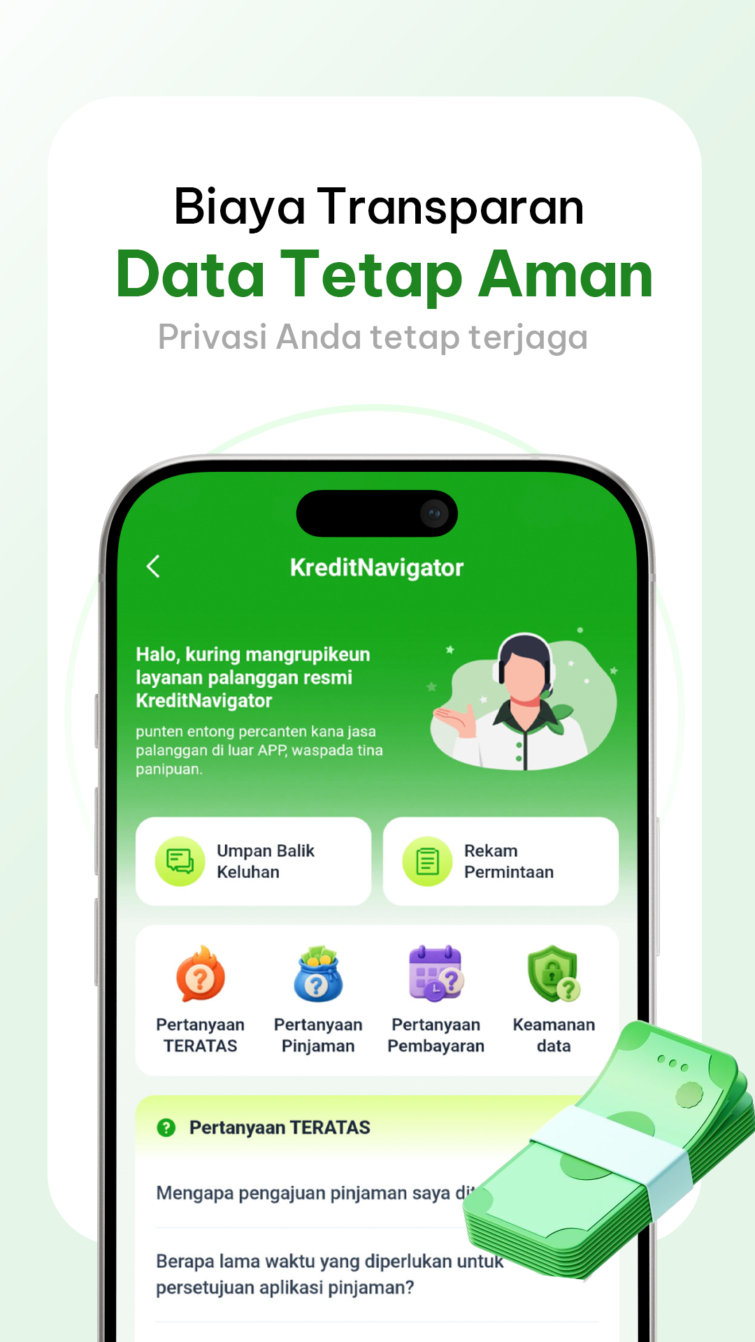 Halaman layanan pelanggan resmi KreditNavigator